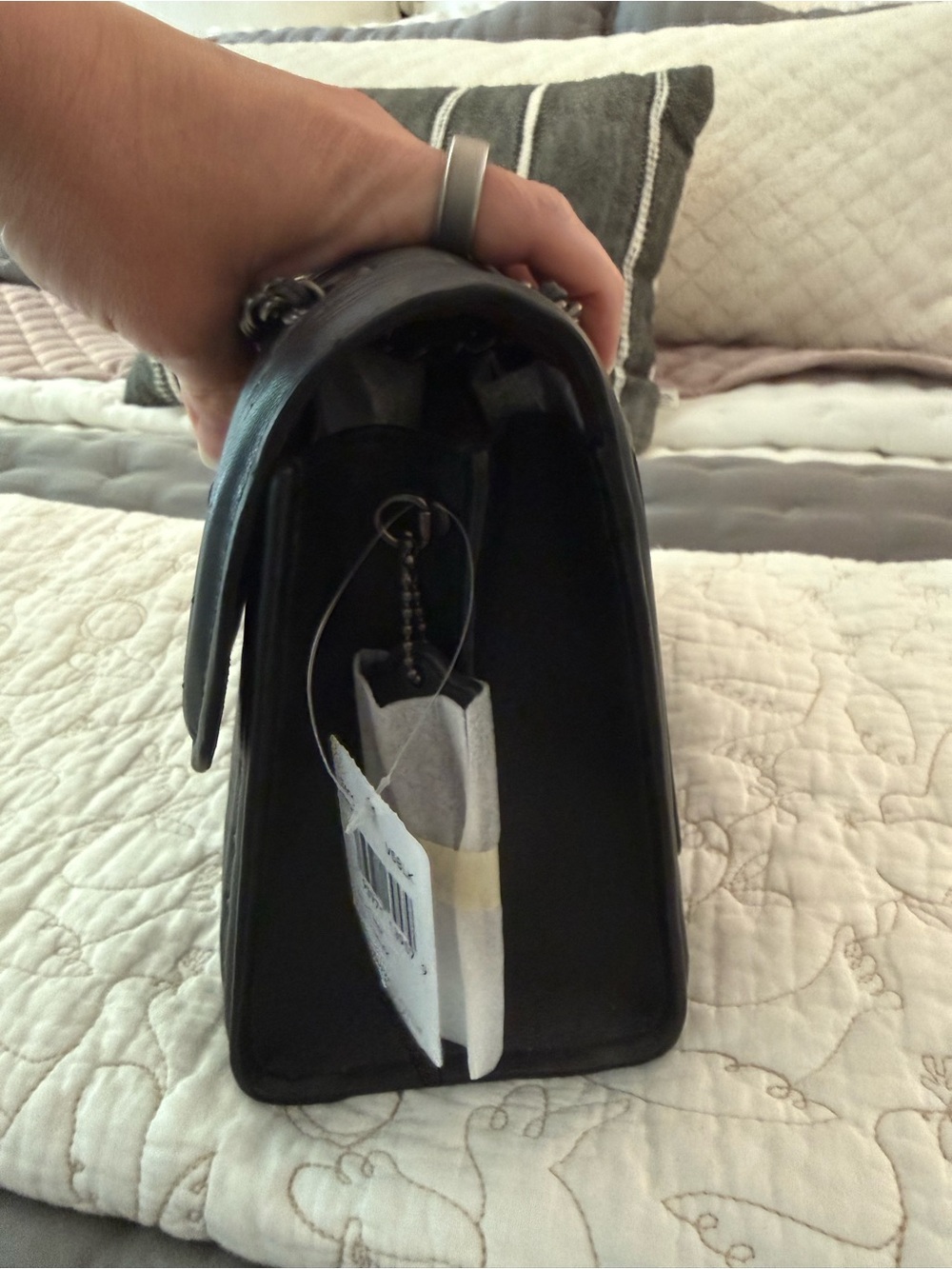 NWT Coach Parker With Quilting & Rivets Black - Picture 3 of 10